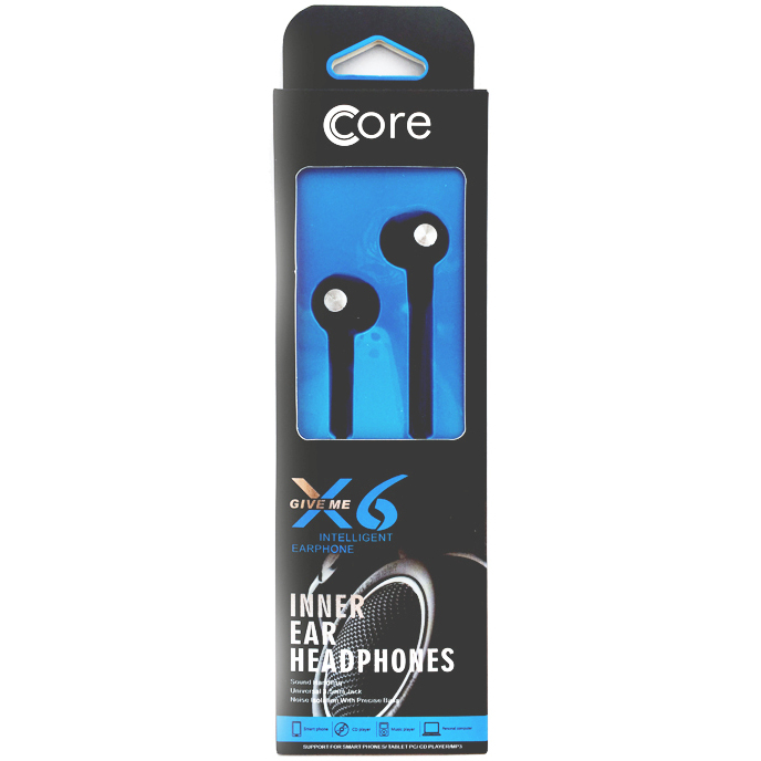 Core X6 Earphones with Microphone Black