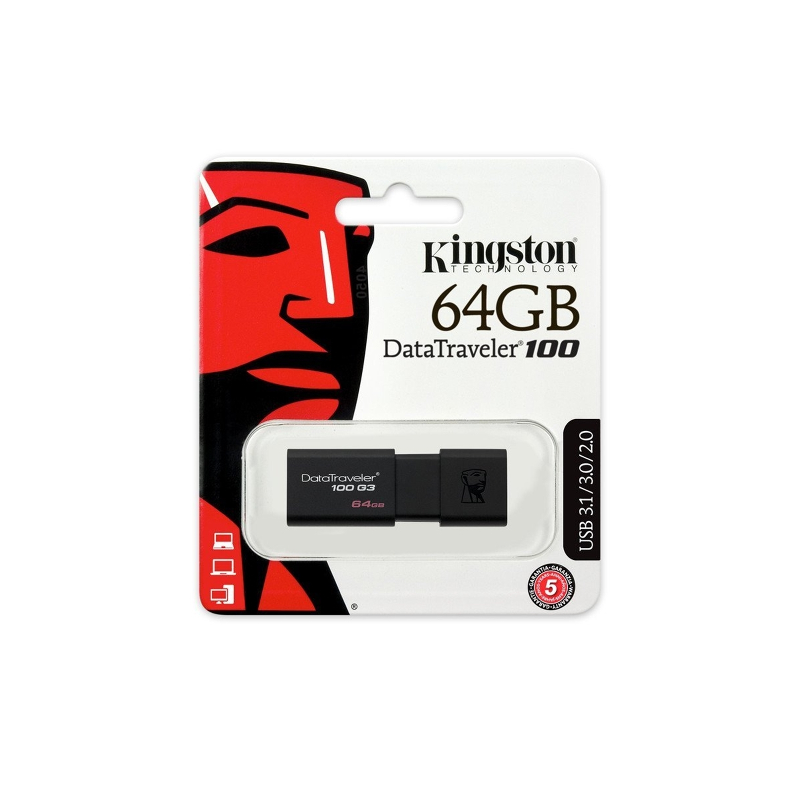 Kingston DataTraveler 100 64GB USB 3.0 USB Drive Kingston DataTraveler 100 64GB USB 3.0 USB Drive