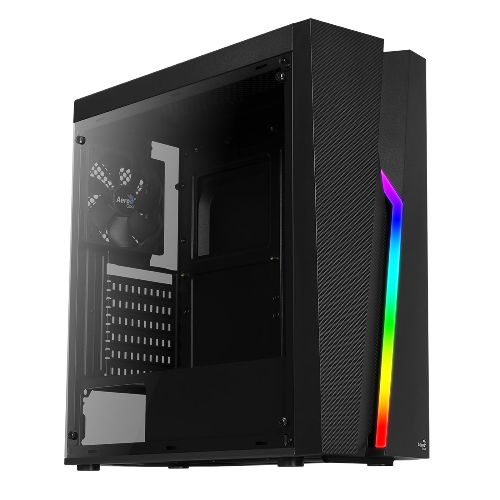 Aerocool Bolt 1 x USB 3.0 / 2 x USB 2.0 Side Panel Black Case with RGB LED Aerocool Bolt 1 x USB 3.0 / 2 x USB 2.0 Side Panel Black Case with RGB LED