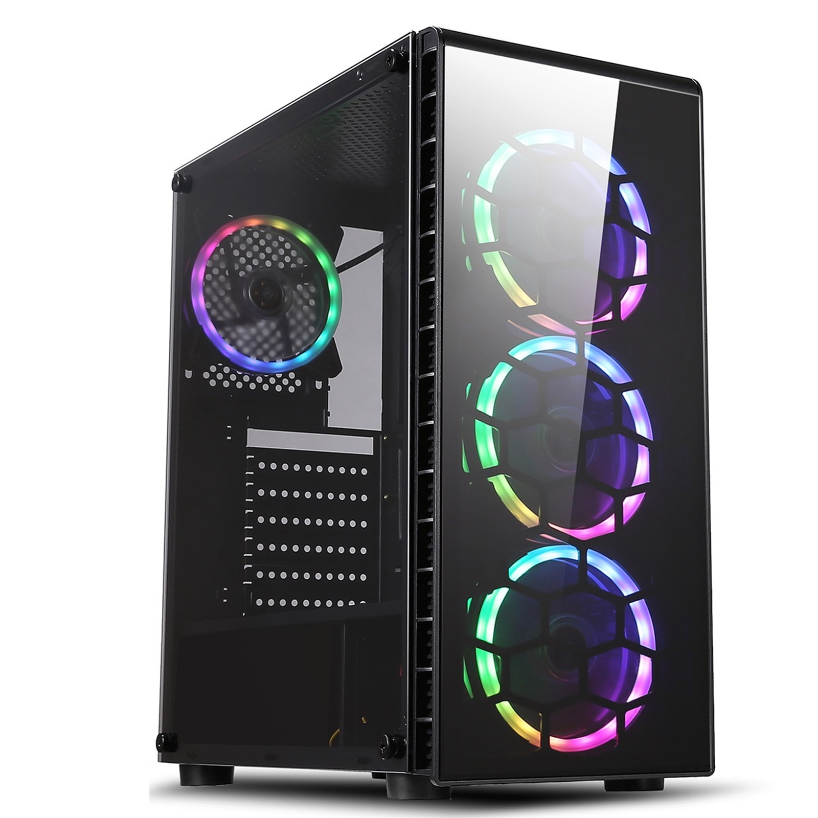 CiT Raider 1 x USB 3.0 / 2 x USB 2.0 Temp Glass Side/Front Window Panels Black Case RGB LED Fans CiT Raider 1 x USB 3.0 / 2 x USB 2.0 Temp Glass Side/Front Window Panels Black Case RGB LED Fans
