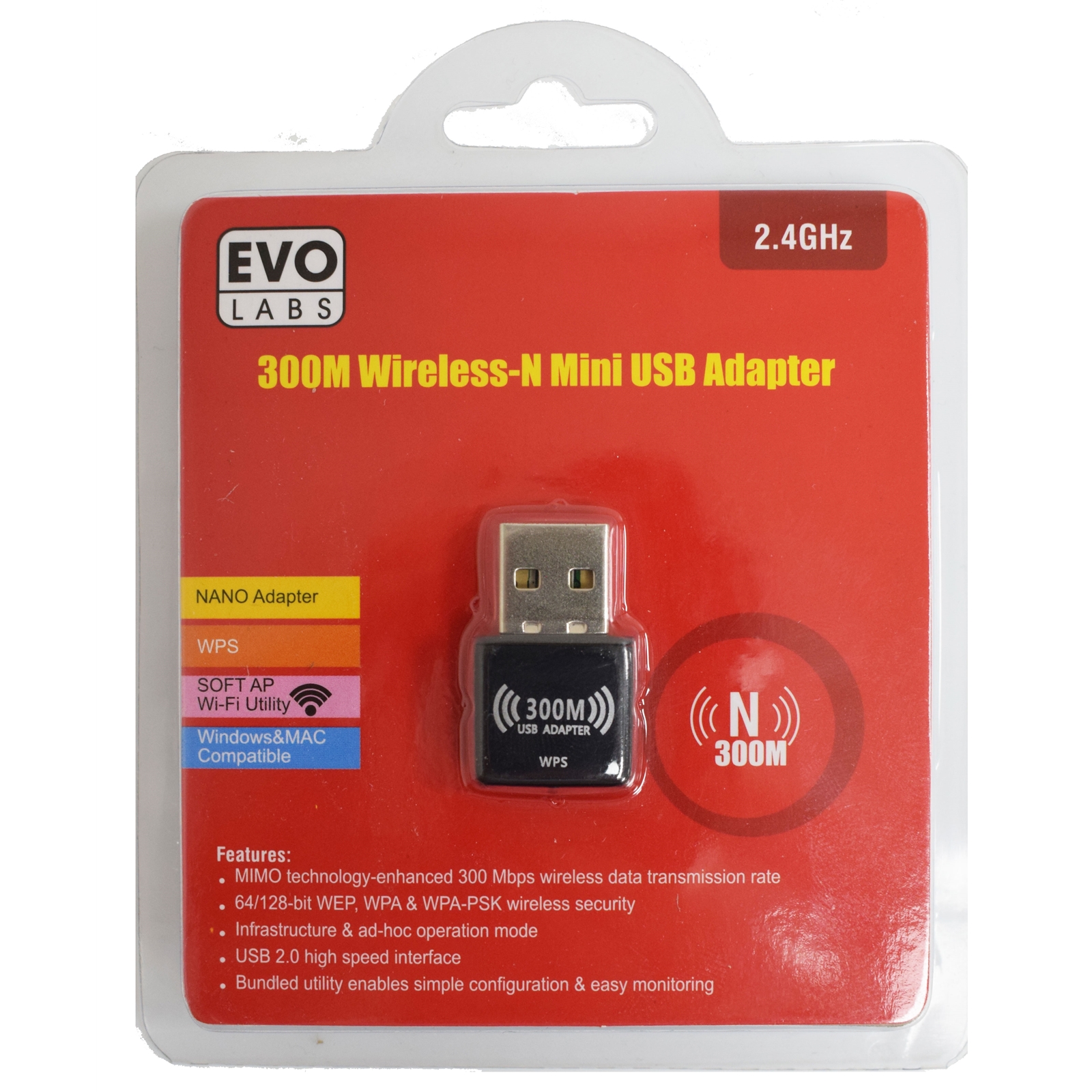 Evo Labs 300Mb Wireless -N Usb Adapter Evo Labs 300Mb Wireless -N Usb Adapter