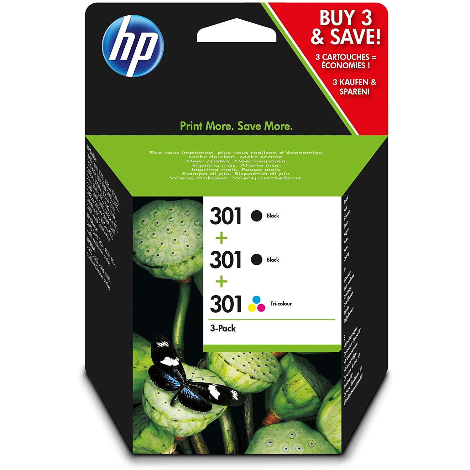 HP INK 301 Combo Pack 2x Black 1x Colour