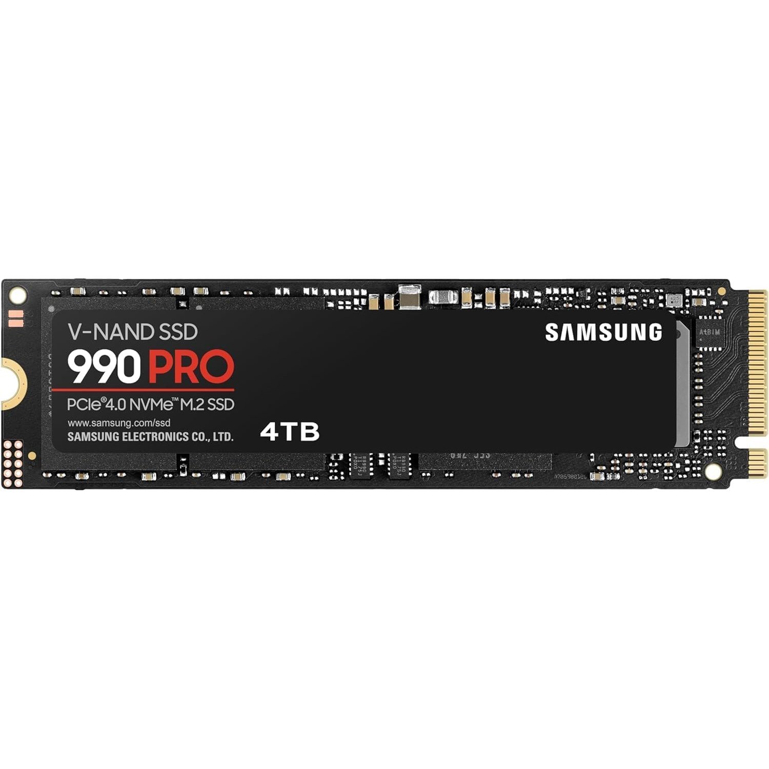 Samsung 990 PRO NVMe M.2 SSD, 4 TB, PCIe 4.0, 7,450 MB/s read, 6,900 MB/s write, Internal SSD, For g